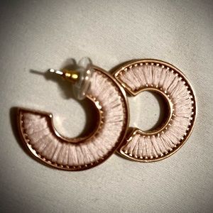 Mignonne Gavigan Rose Gold and Pink Threaded Mini Hoops